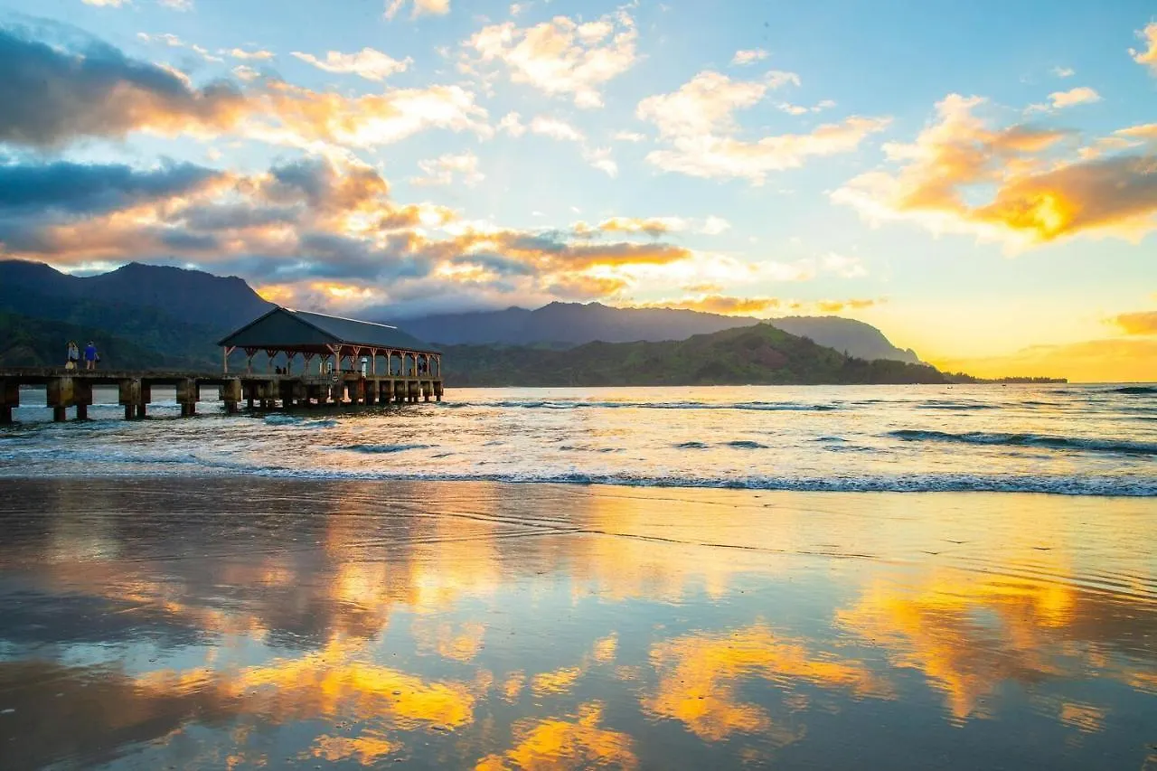 度假居 Hanalei Beachfront Cottage Home